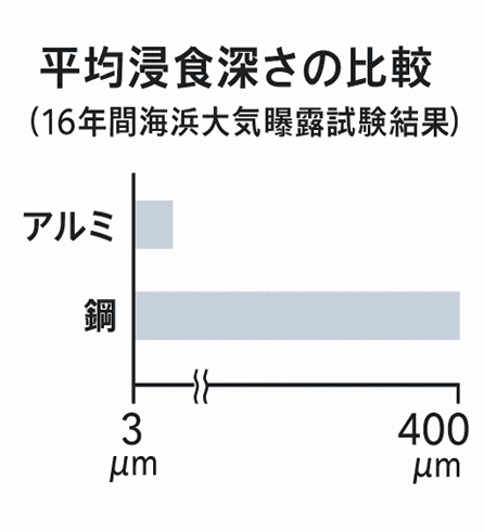 アルミニウムの特性 耐食性が強い